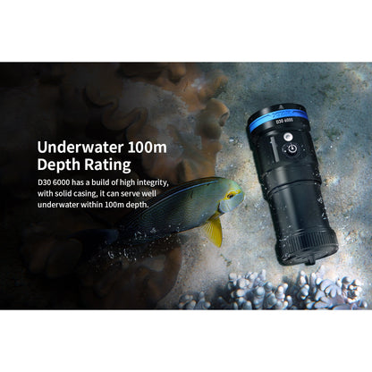 XTAR D30 6000 6000L UNDERWATER PHOTOGRAPHY DIVING FLASHLIGHT boatyardmalaysia