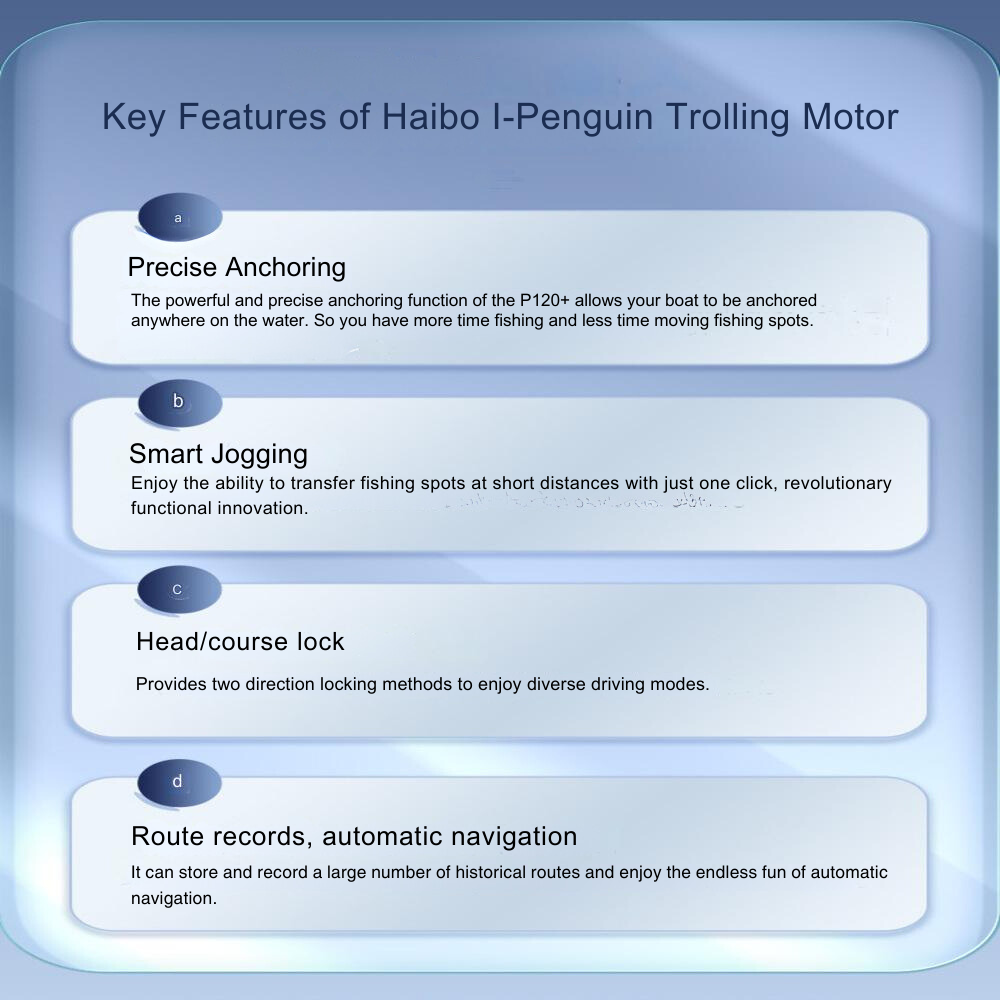 Haibo Ipenguin Series Intelligent Electric Trolling Motor P120 with GPS - Boatyard Malaysia