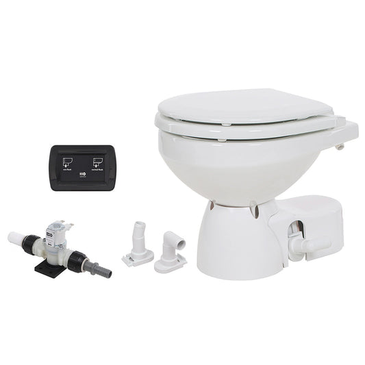 Jabsco Quiet Flush E2 Fresh Water Toilet Compact Bowl - 24V - Soft Close Lid