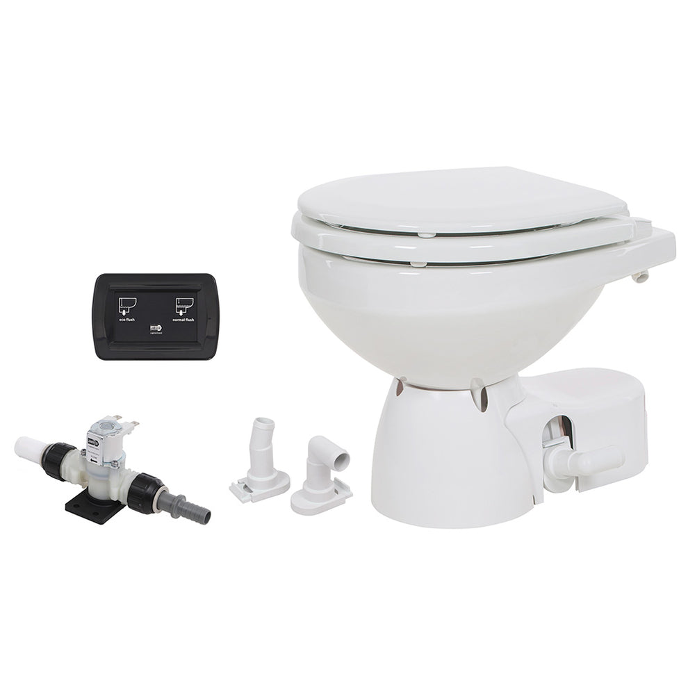 Jabsco Quiet Flush E2 Fresh Water Toilet Compact Bowl - 24V - Soft Close Lid - Boatyard Malaysia