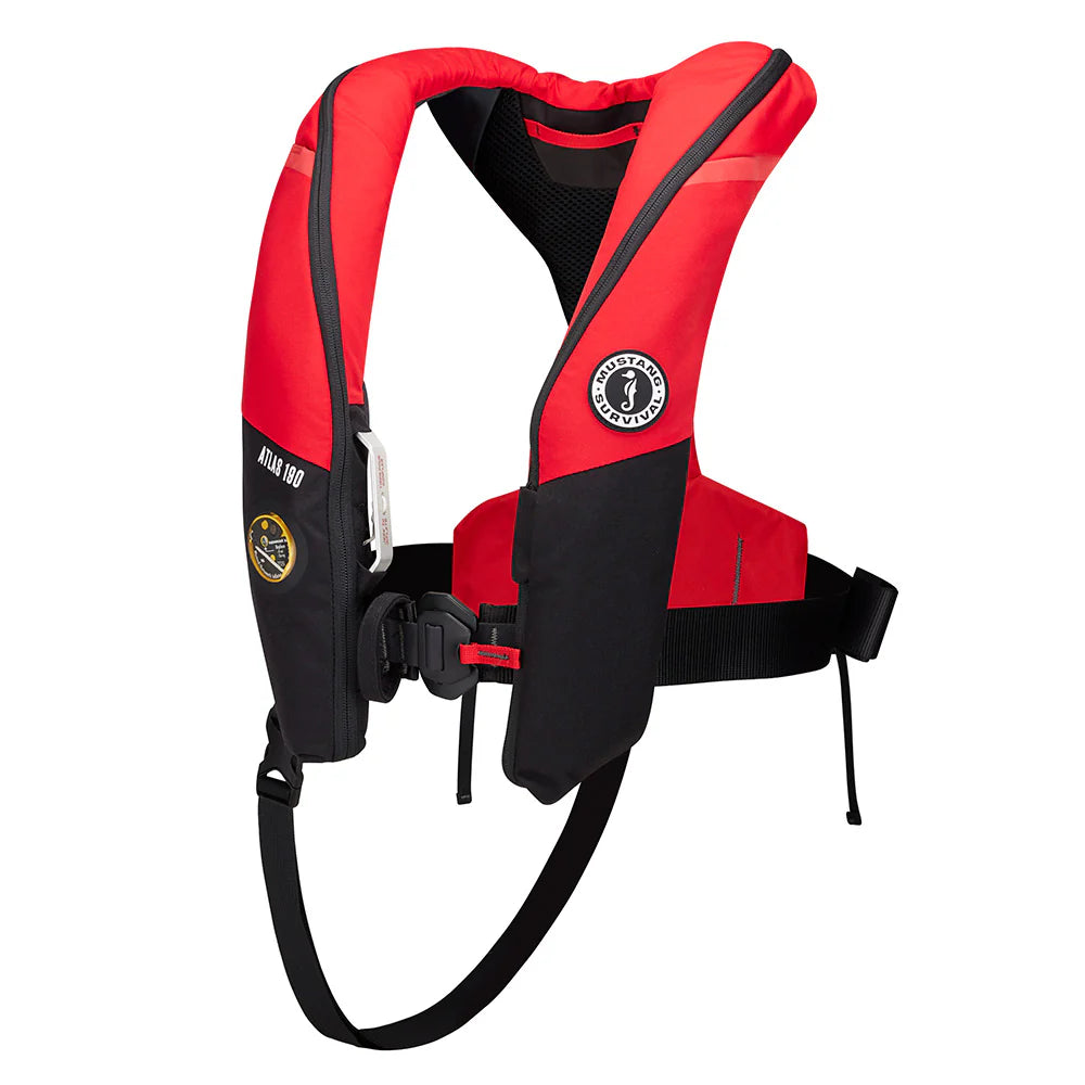 Mustang Survival Mustang Atlas 190 DLX Open Ocean Inflatable PFD - Red/Black - Boatyard Malaysia