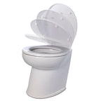 Jabsco Deluxe Flush 17" Angled Back 24V Raw Water Electric Marine Toilet W/Remote Rinse Pump & Soft Close Lid - Boatyard Malaysia