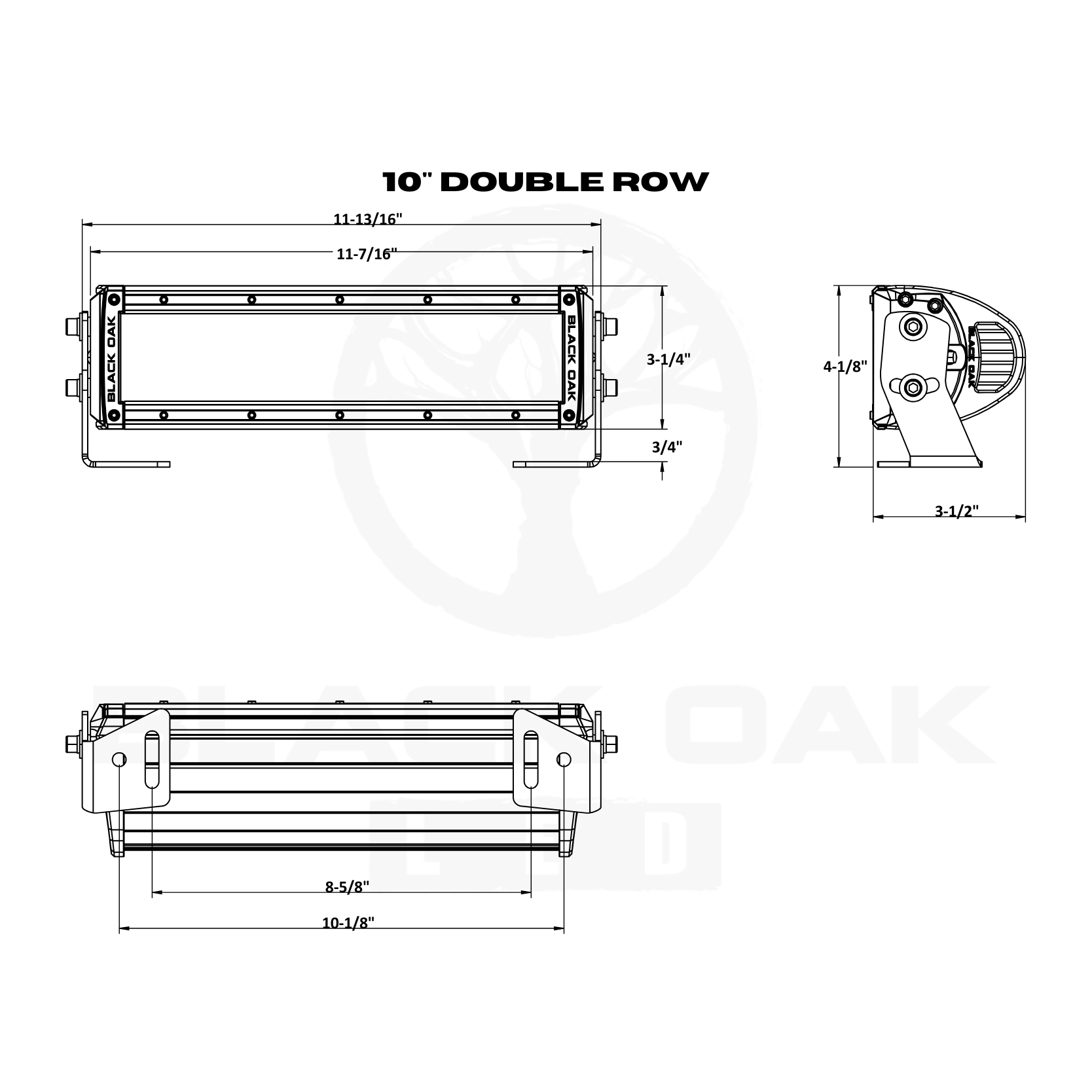Black Oak 10" Marine Infrared Double Row 850NM White boatyardmalaysia