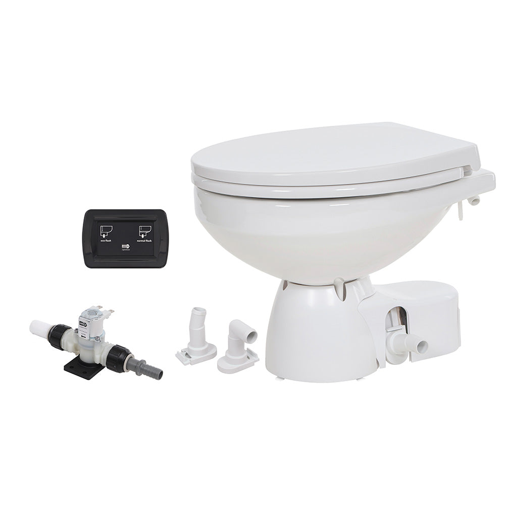 Jabsco Quiet Flush E2 Fresh Water Toilet Regular Bowl - 24V – Soft Close Lid - Boatyard Malaysia