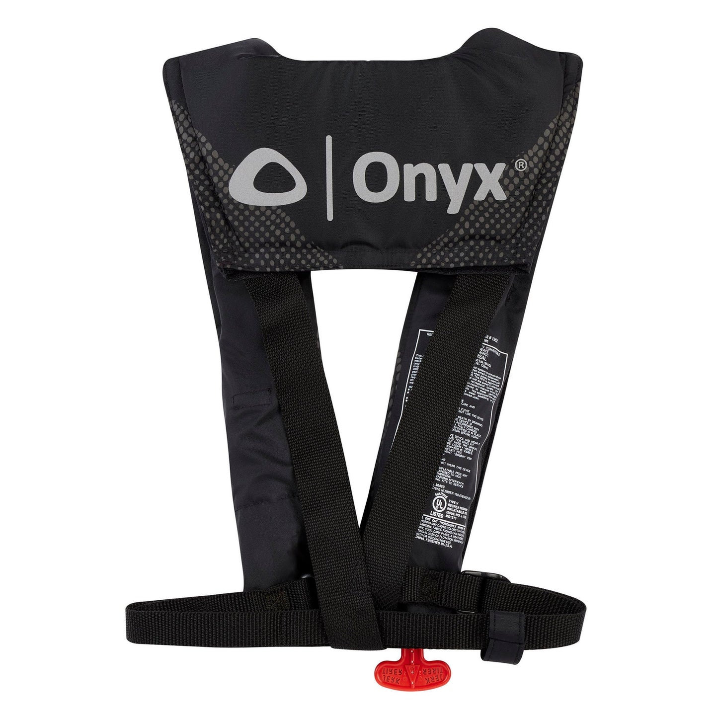 Onyx A/M-24 Automatic/Manual Inflatable Life Jacket Black boatyardmalaysia