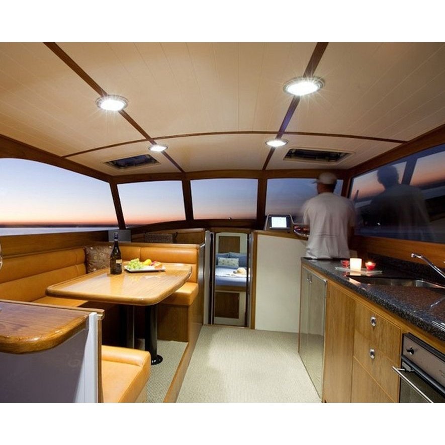 Hella Marine EuroLED 150 Recessed Surface Mount Touch Lamp - White Plastic Rim - Boatyard Malaysia