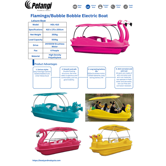 Flamingo/Bubble Bobble Electric Boat boatyardmalaysia