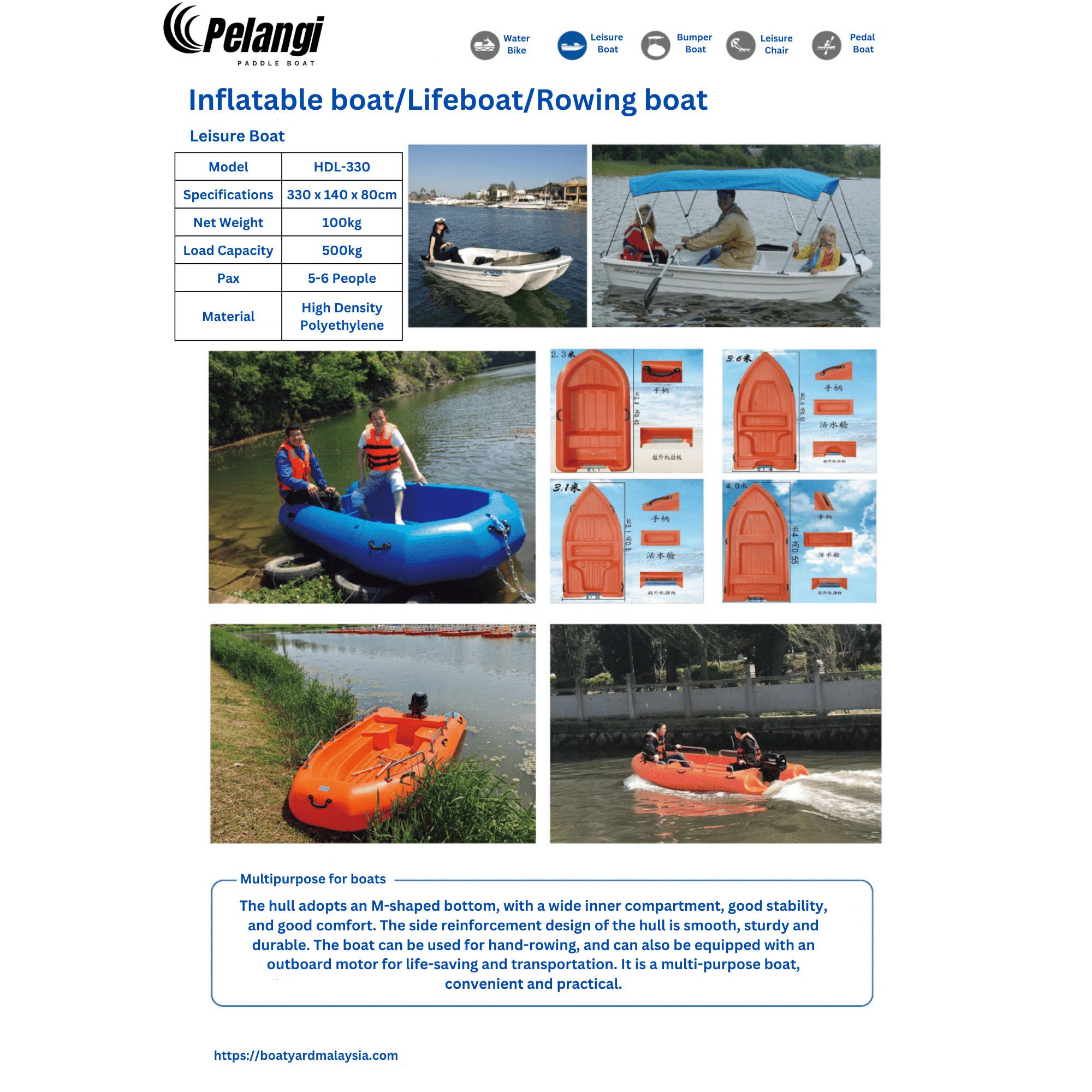 Pelangi Inflatable boat/Lifeboat/Rowing boat - Boatyard Malaysia