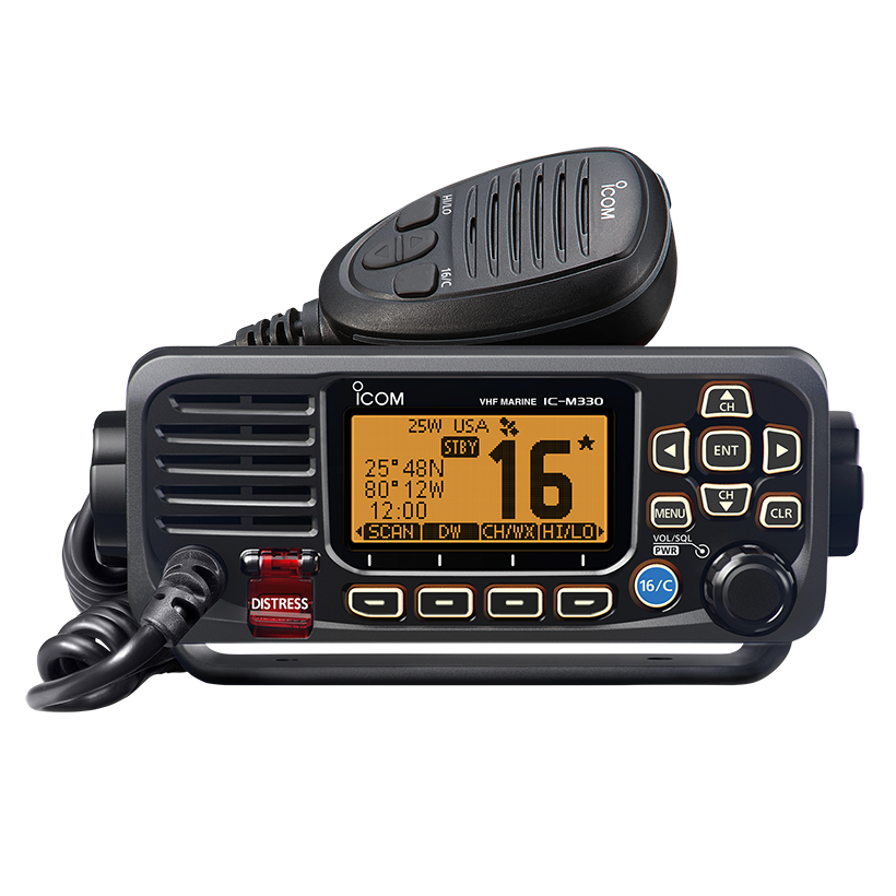 ICOM M330 Black W/GPS Compact VHF Radio boatyardmalaysia