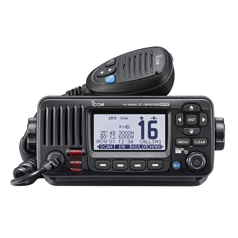 ICOM M424G VHF Radio Black With Built-In Gps boatyardmalaysia
