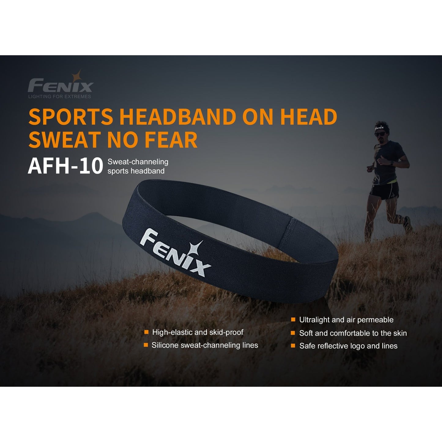 FENIX AFH-10 SPORTS HEADBAND ORANGE boatyardmalaysia