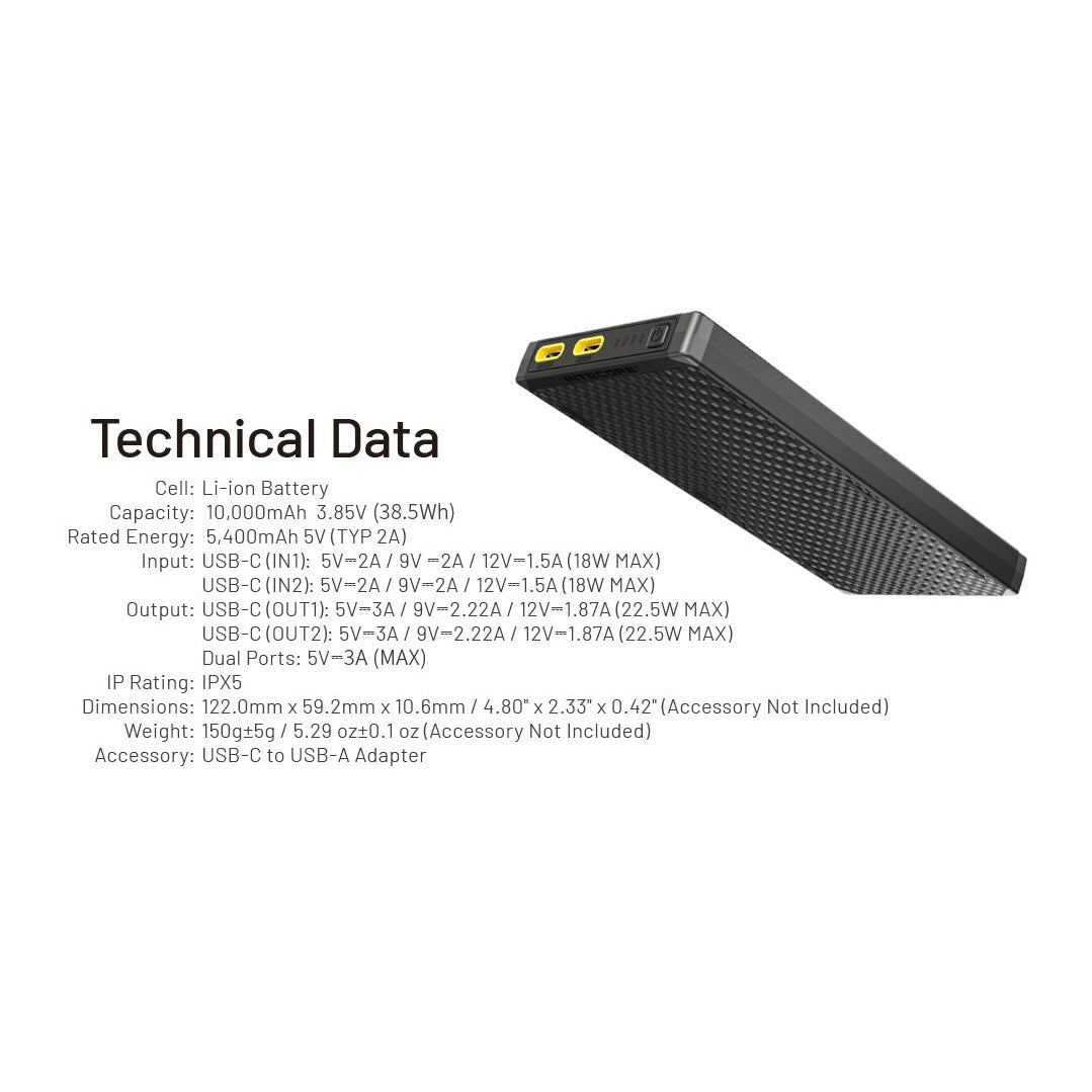 NITECORE NB10000 GEN3 DUAL USB-C POWERBANK boatyardmalaysia