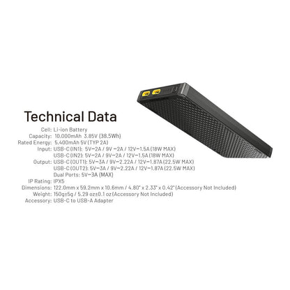 NITECORE NB10000 GEN3 DUAL USB-C POWERBANK boatyardmalaysia