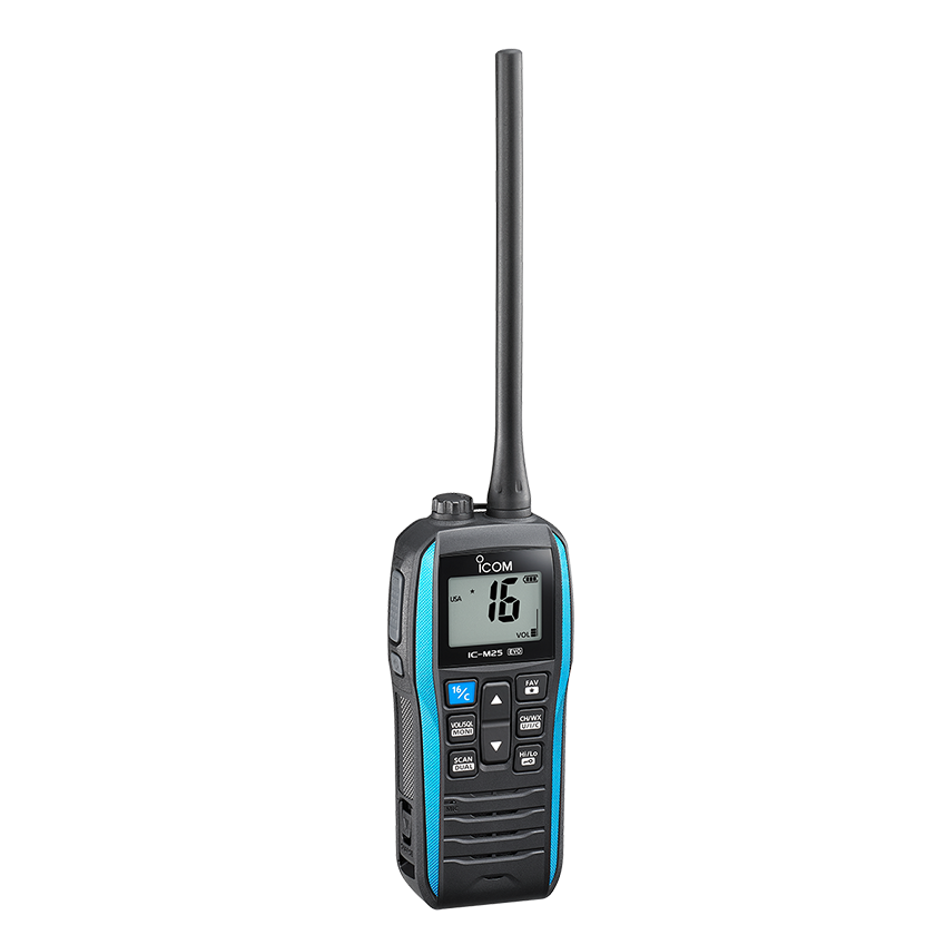 ICOM M25 Evo Handheld VHF Radio Blue/Black boatyardmalaysia