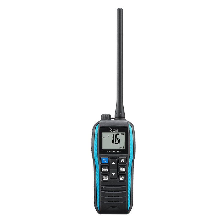 ICOM M25 Evo Handheld VHF Radio Blue/Black boatyardmalaysia