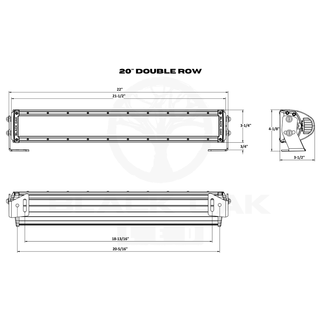 Black Oak 20" Double Row 5W Scene Black boatyardmalaysia
