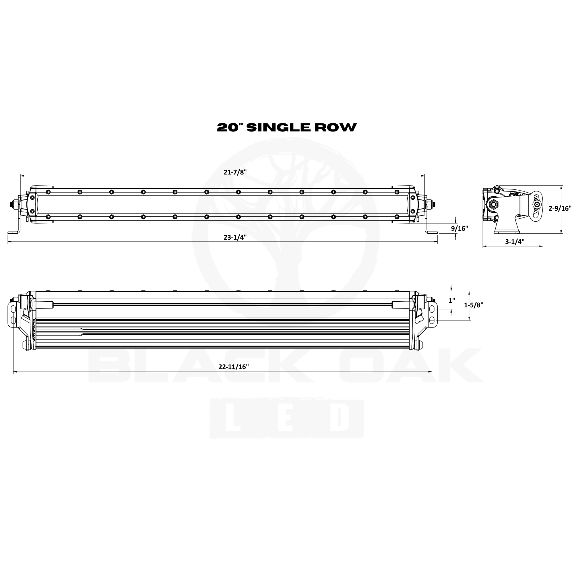 Black Oak 20" Single Row 5W Combo White boatyardmalaysia
