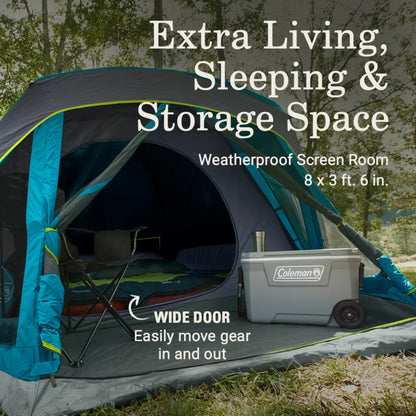 Skydome 4-Person Screen Room Camping Tent with Dark Room Technology