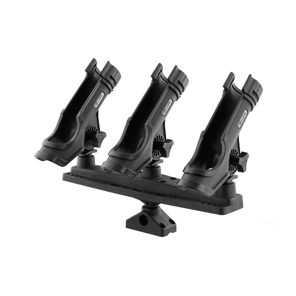 256 Triple Rod Holder W/ 3 Rod Holders Post Bracket Mount boatyardmalaysia