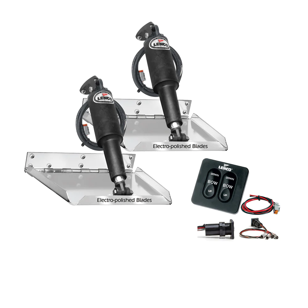 Lenco Marine 12" x 9" Standard Performance Trim Tab Kit w/Standard Tactile Switch Kit 12V - Boatyard Malaysia
