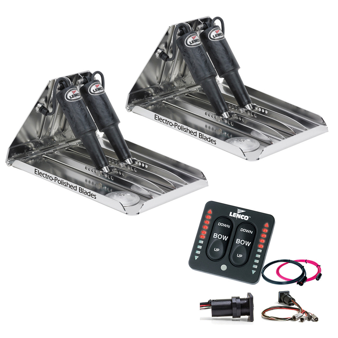 Lenco 19" x 14" Extreme Duty Performance Trim Tab Kit w/LED Indicator Switch Kit 12V