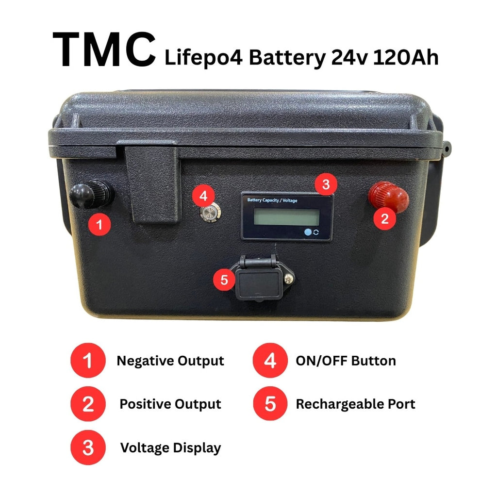 TMC LIFEPO 4 Lithium Ion Battery 24V 120AH - Boatyard Malaysia