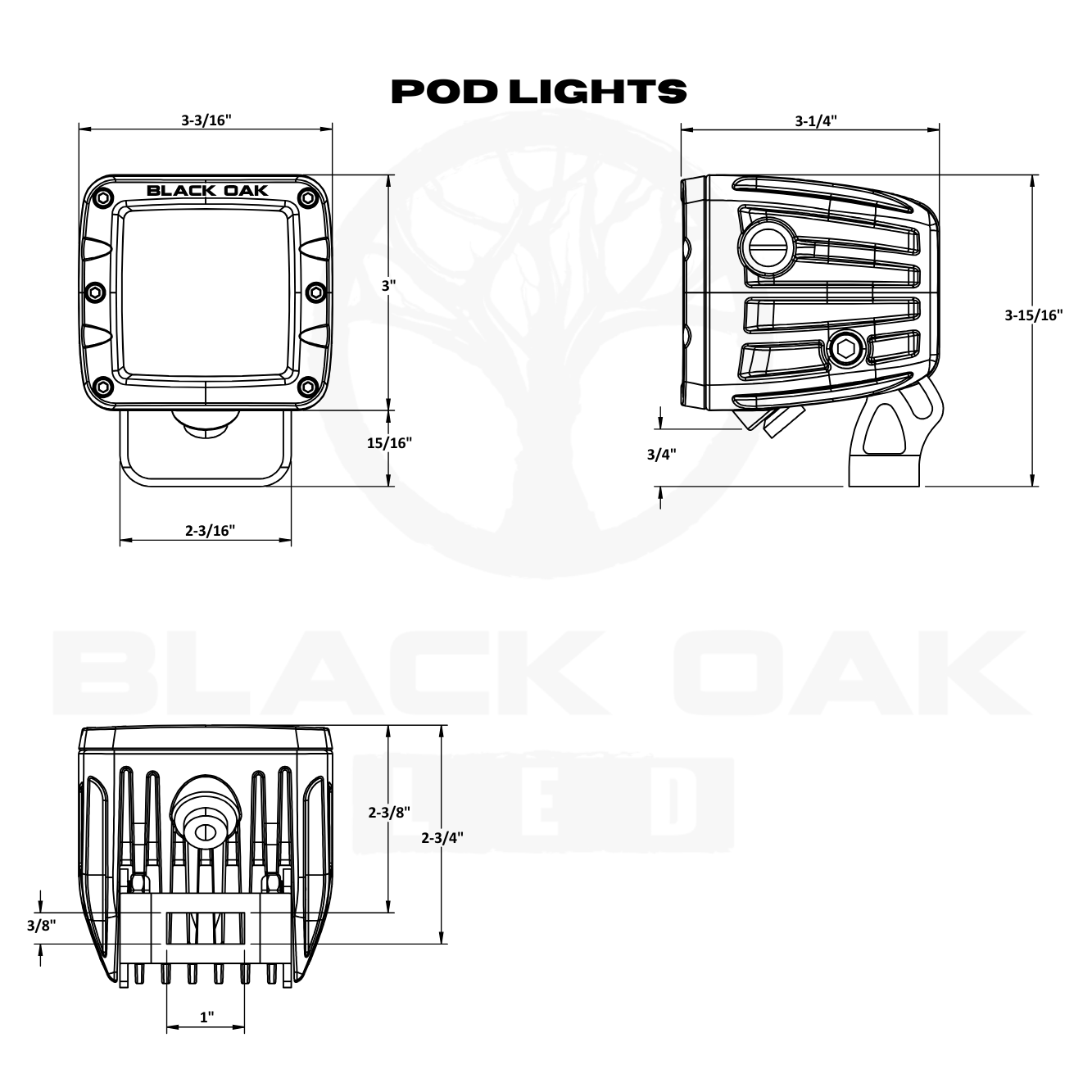 Black Oak Led Black Oak 2" Scene Pod 10W Cree - Boatyard Malaysia
