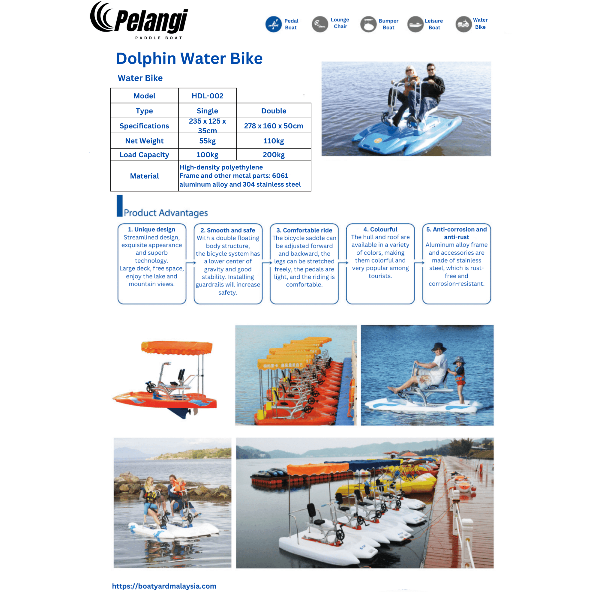 Pelangi Dolphin Water Bike - Boatyard Malaysia