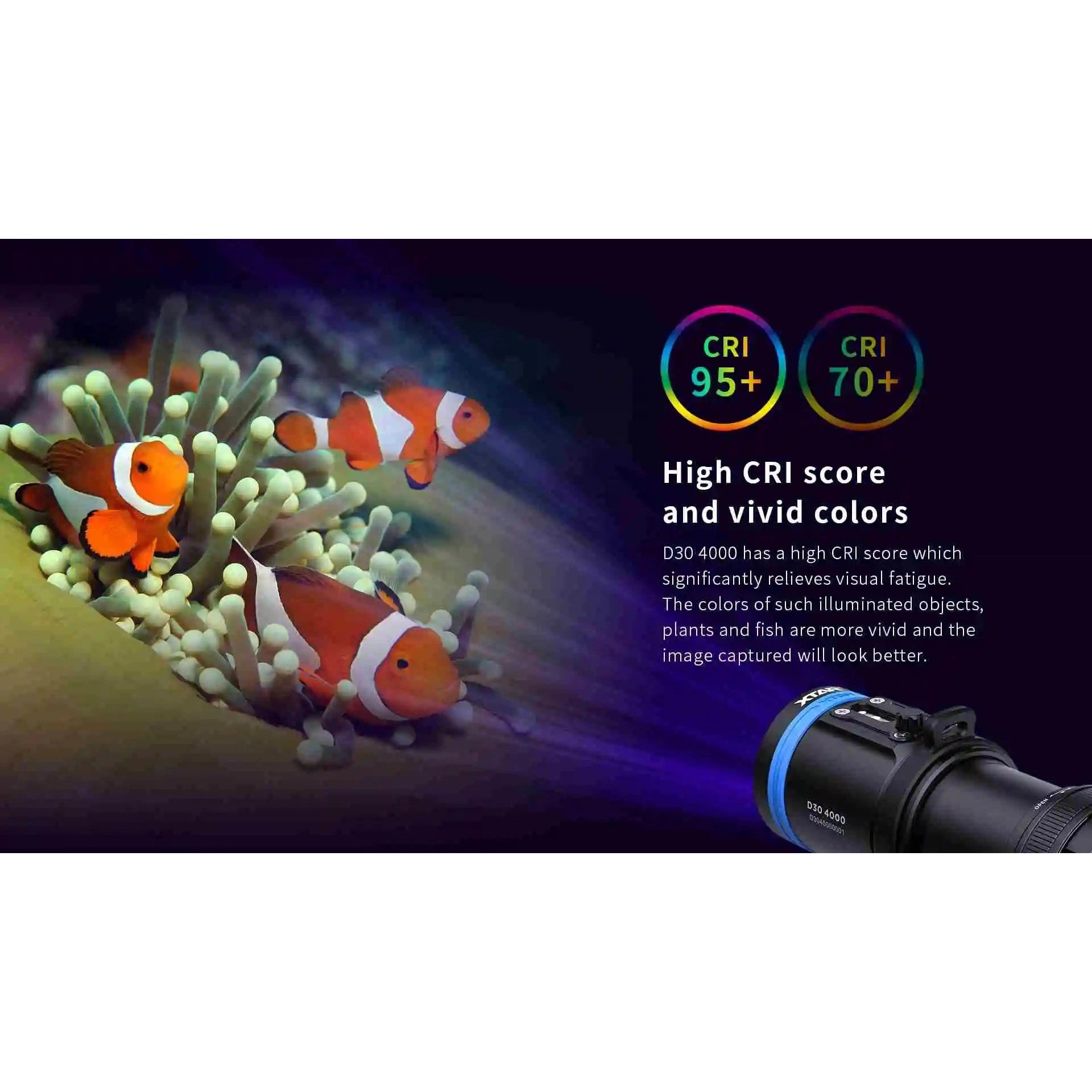 XTAR D30 4000 4000L MULTI COLOUR DIVING VIDEO FLASHLIGHT boatyardmalaysia