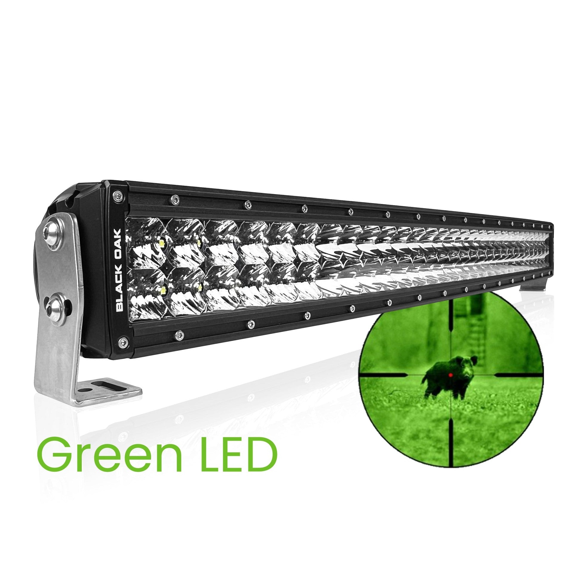 Black Oak 30" Curved Hog Hunting Green Led Double Row boatyardmalaysia