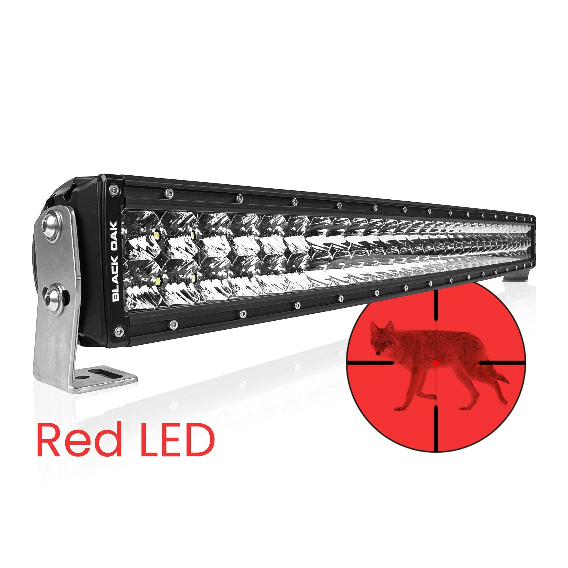 Black Oak 30" Curved Predator Red Led Double Row Light Bar boatyardmalaysia