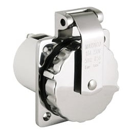 Marinco 16A 230V Easy Lock 316 Stainless Steel Inlet - Boatyard Malaysia