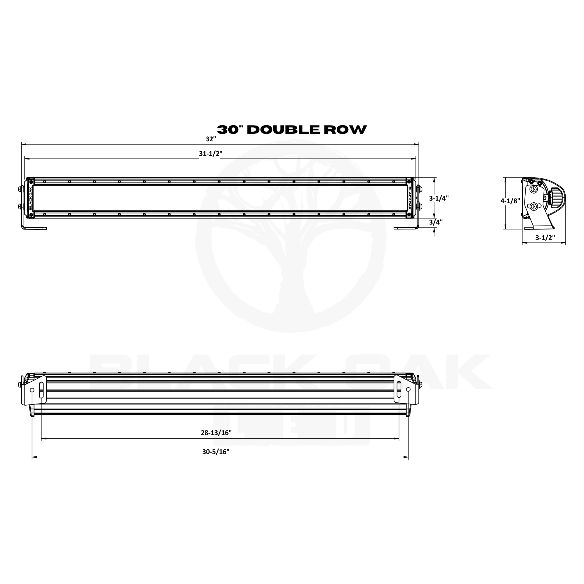 Black Oak 30" Double Row 5W Combo Black boatyardmalaysia