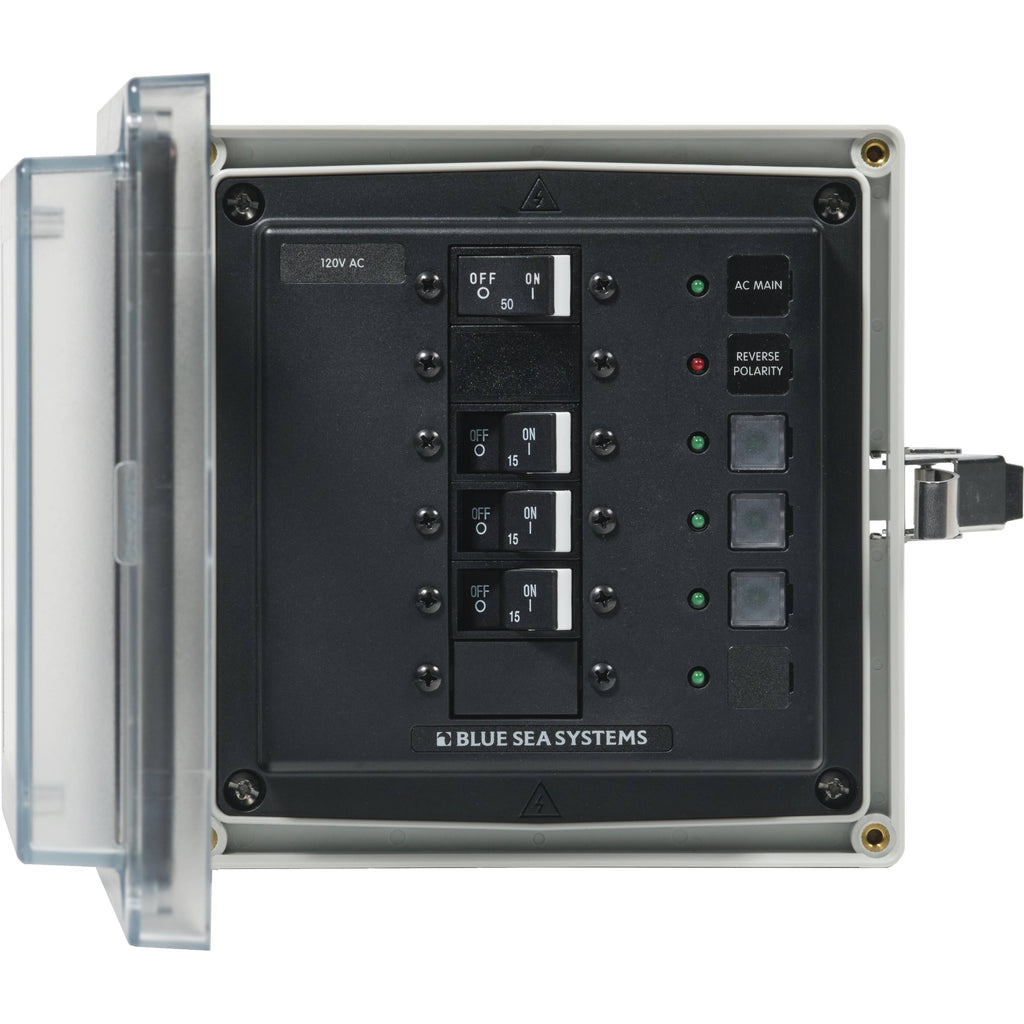 Blue Sea System 3130 SMS PANEL ENCLOSURE 120V 50A 3CB - Boatyard Malaysia