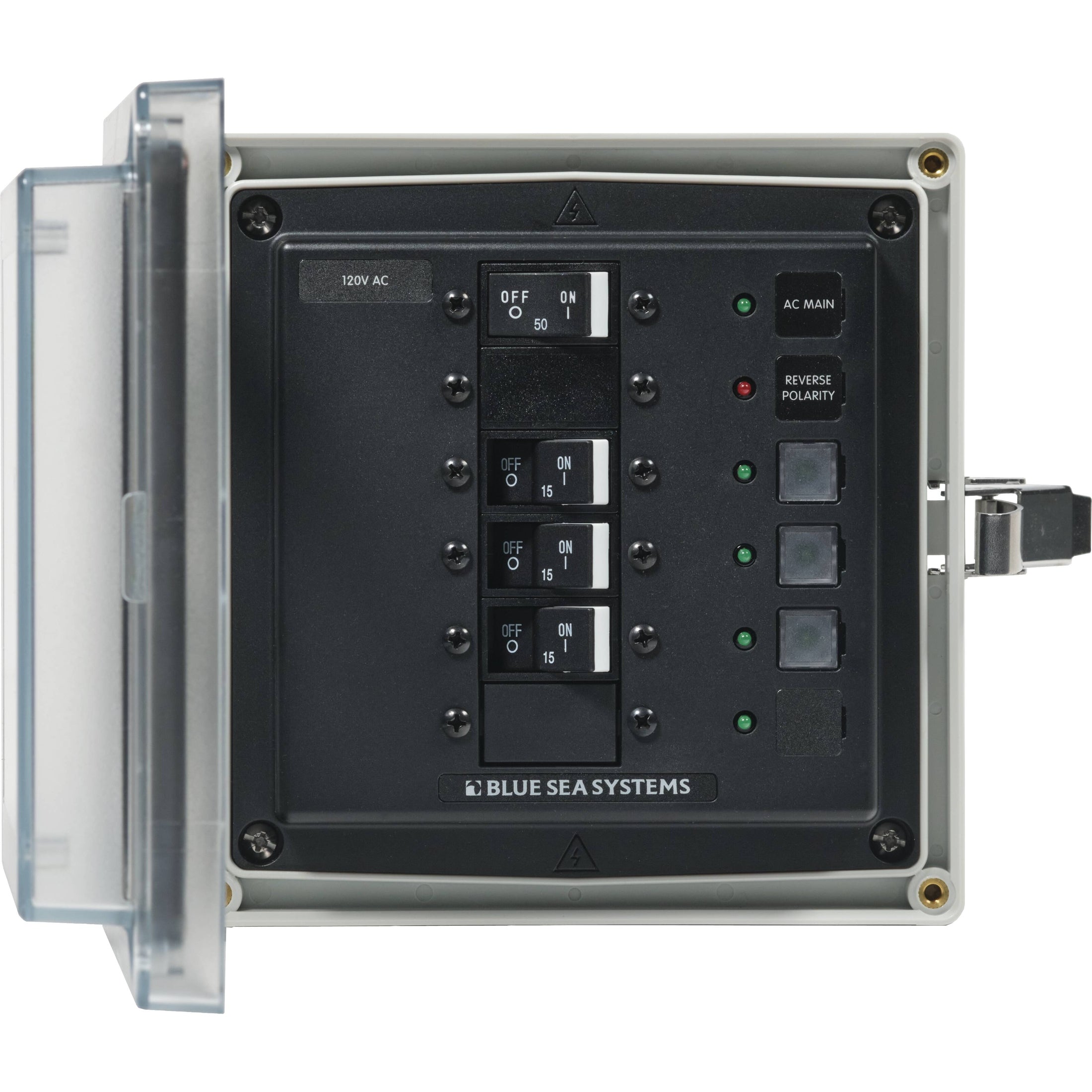 Blue Sea System 3130 SMS PANEL ENCLOSURE 120V 50A 3CB - Boatyard Malaysia