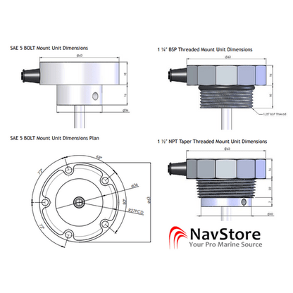 Volumetric Fuel Sender 500-1000mm SAE 5 Bolt Mount