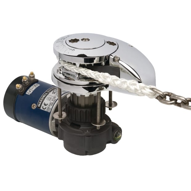 Maxwell 12V RC10-8 Low Profile Windlass - 5/16" HT or BBB Chain, 5/8" 3-Strand Rope, 1540 lb Max Pull for Boats ∼27 ft - 45 ft - Boatyard Malaysia