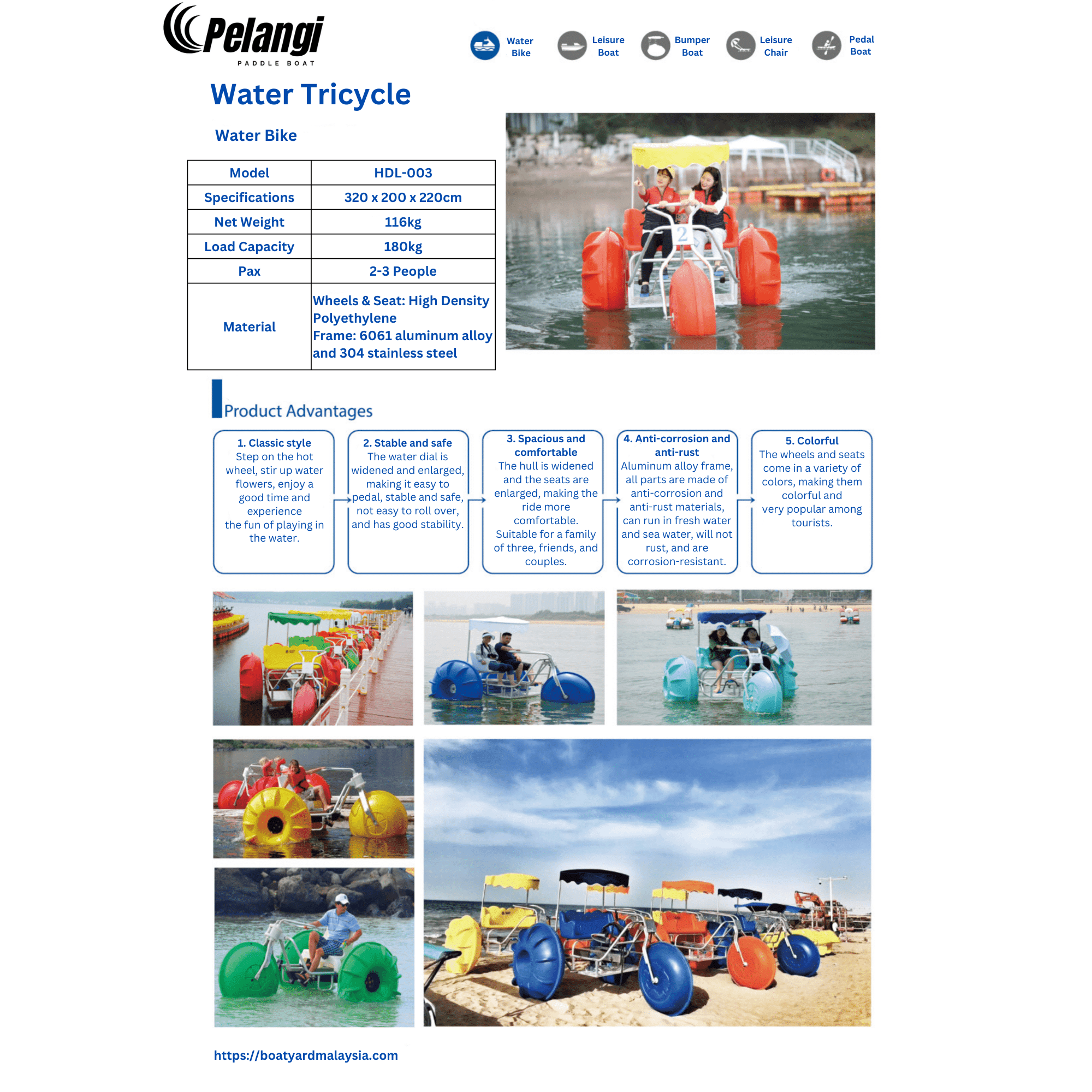 Pelangi Water Tricycle - Boatyard Malaysia