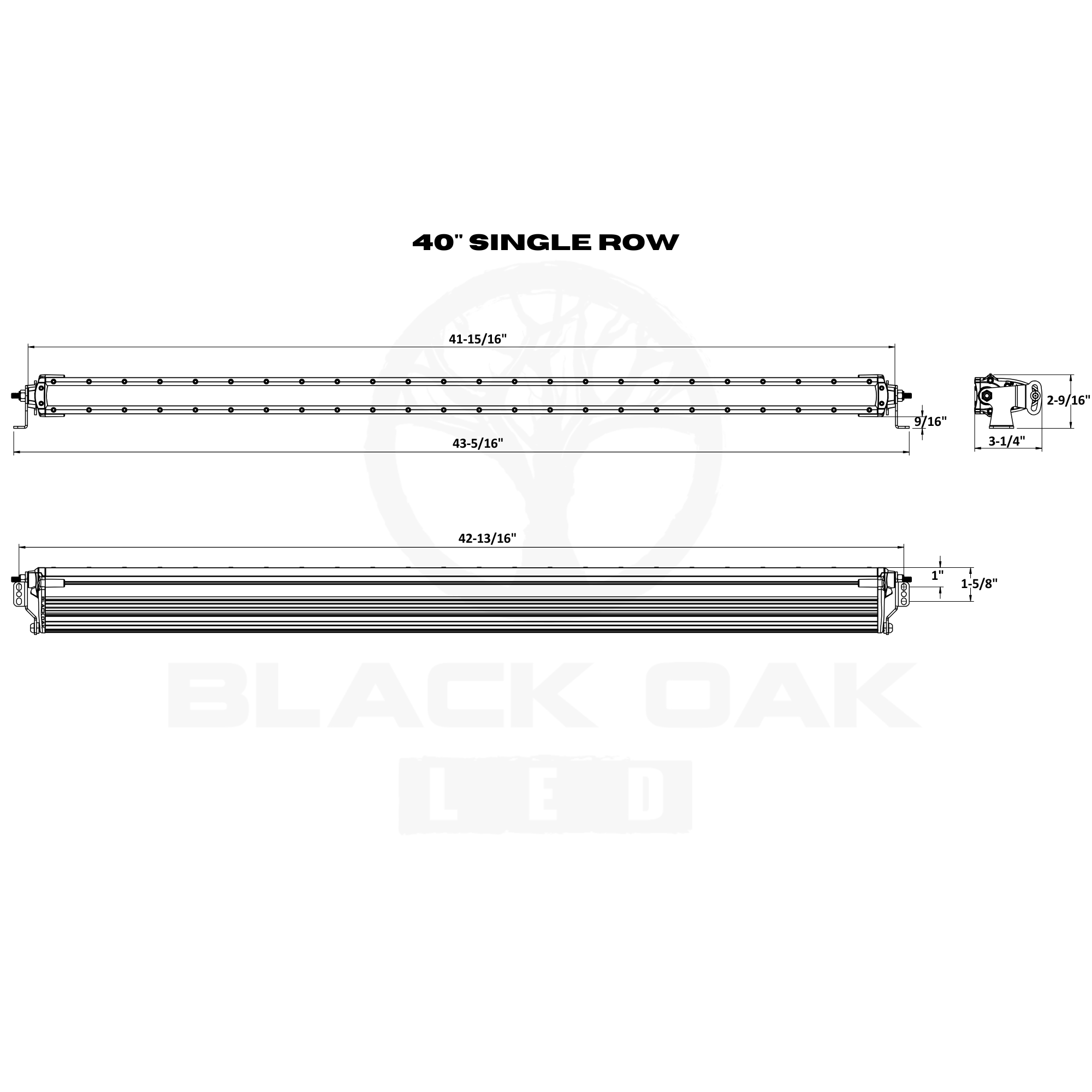 Black Oak 40" Single Row 5W Combo White boatyardmalaysia