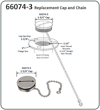 Attwood Deck Fill Replacement Cap And Chain