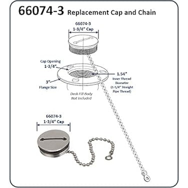 Attwood Deck Fill Replacement Cap And Chain - Boatyard Malaysia