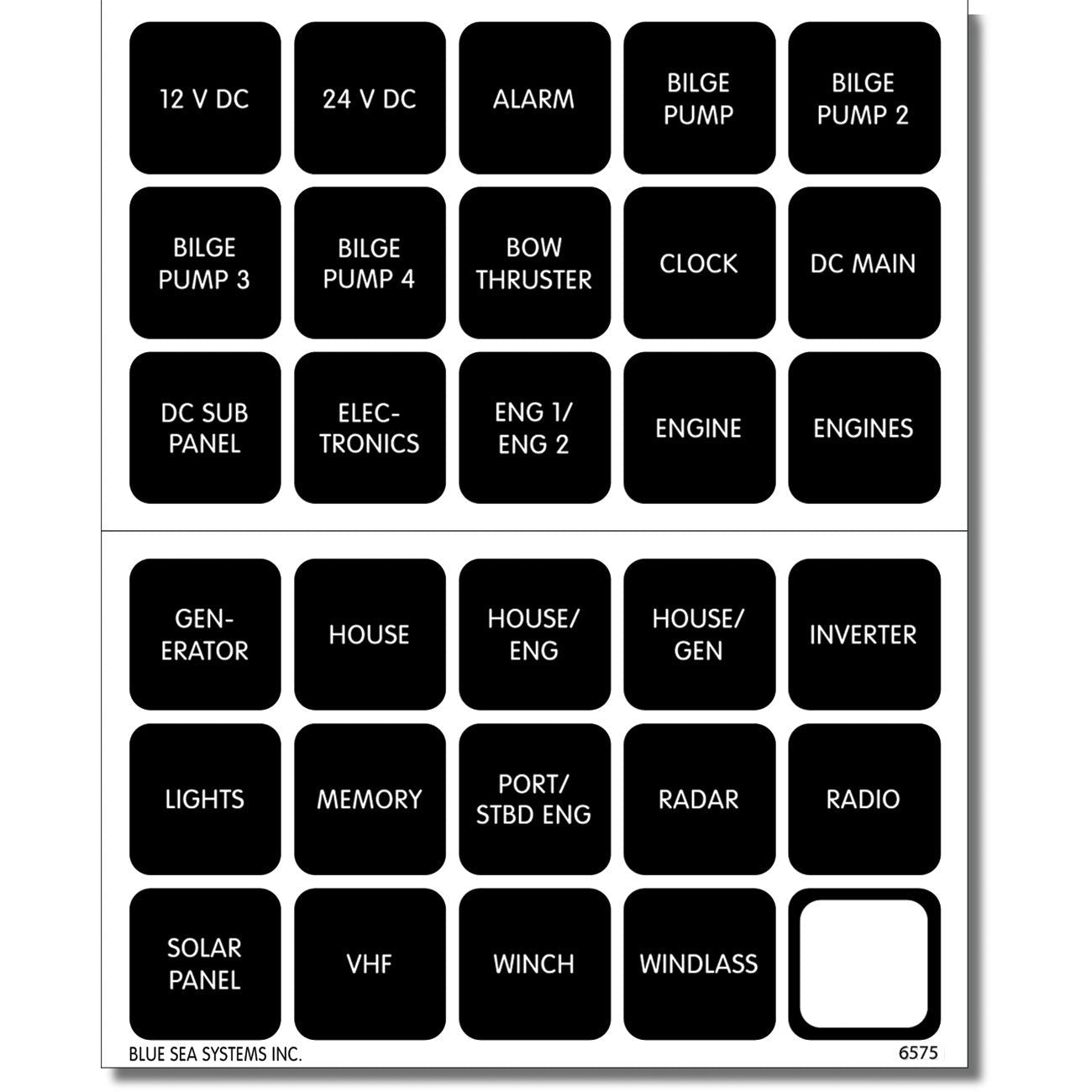 Blue Sea System Waterproof DC Label Kit - Boatyard Malaysia