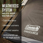 Coleman OneSource Rechargeable 4-Person Camping Dome Tent with Airflow System & LED Lighting - Boatyard Malaysia
