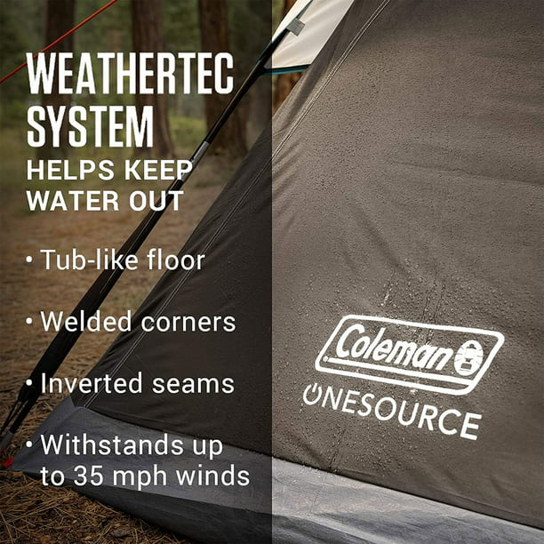 Coleman OneSource Rechargeable 4-Person Camping Dome Tent with Airflow System & LED Lighting - Boatyard Malaysia