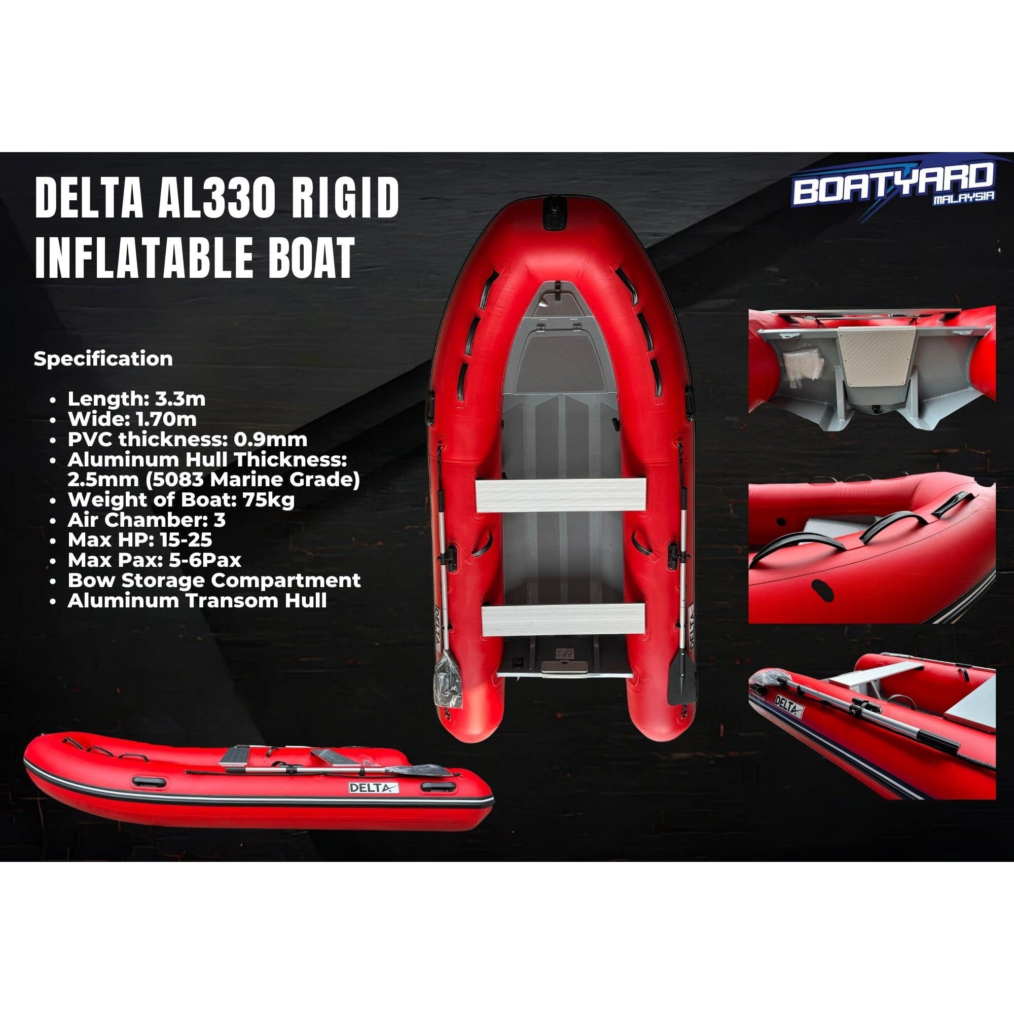 Delta AL330 Rigid Inflatable Boat - Boatyard Malaysia