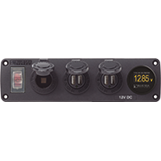 Blue Sea System 4368 ACCESSORY PANEL 12V SOCKET, 2X DUAL USB & - Boatyard Malaysia