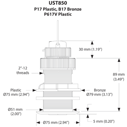 UST850S-P17-N2 Ultrasonic Smart Sensor NMEA 2000 Plastic P17 Housing boatyardmalaysia