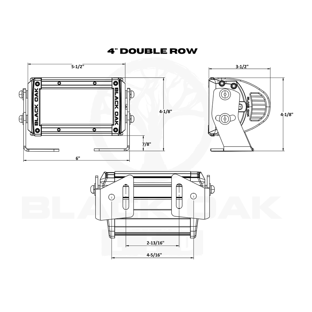 Black Oak 4" Double Row 5W Flood or Spot Black boatyardmalaysia