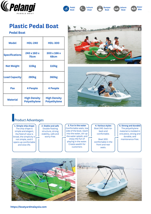 Plastic Pedal Boat