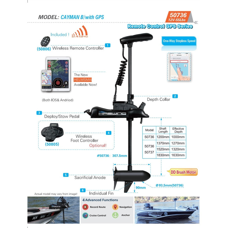 Cayman B GPS With Anchor Mode On Remote - White boatyardmalaysia